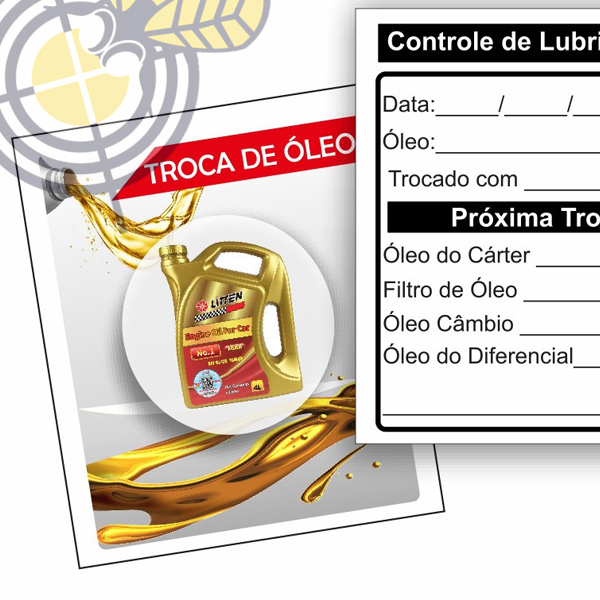 Adesivos para Troca de Óleo 4/1 4x5cm
